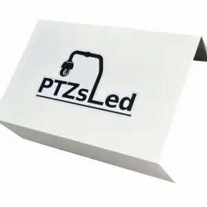 White card with PTZsLed logo design.